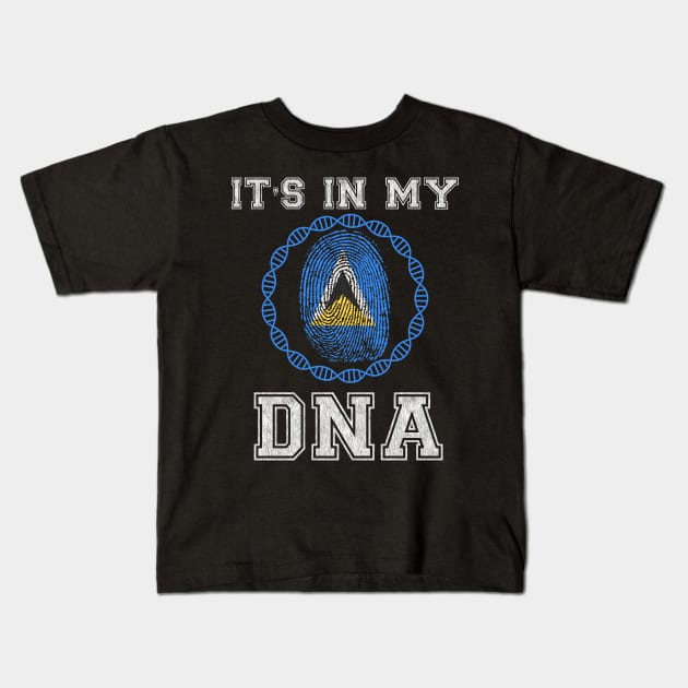 St Lucia  It's In My DNA - Gift for St Lucian From St Lucia Kids T-Shirt by Country Flags